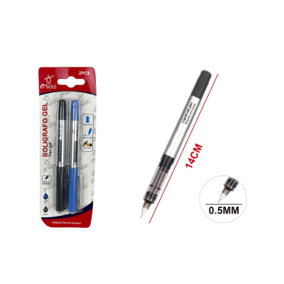 BOLIGRAFOS TINTA GEL NEGRO Y AZUL 2 PCS 0.5MM | 24 UNID1