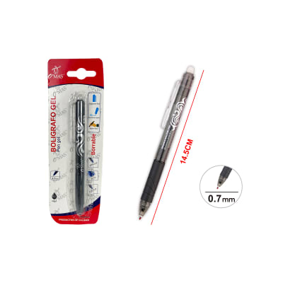 BOLIGRAFOS TINTA GEL NEGRO BORRABLE  1PCS 0.7MM | 24 UNID1