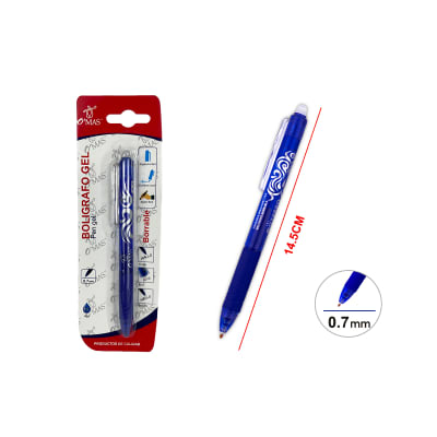 BOLIGRAFOS TINTA GEL AZUL  BORRABLE 1PCS 0.7MM | 12 UNID1