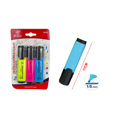 DESTACADOR PERMANENTE FLUOR 1/5MM 3 PCS | 24 UNID1