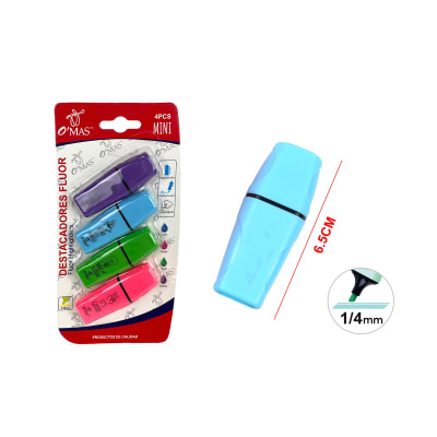 DESTACADORES FLUOR COLORES SURTIDOS 4PCS | 36 UNID1