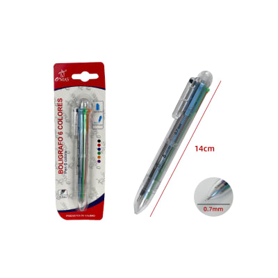 BOLIGRAFOS 1 PCS 6 COLORES 0.7MM | 24 UNID1