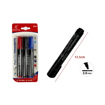 Plumón permanente rojo, azul y negro | venta desde 36 unidades1