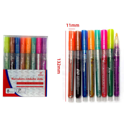 ROTULADORES DE DOBLE COLOR PERMANENTES 8 COLORES1