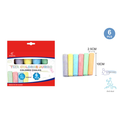TIZA COLORES JUMBO 2.5X10CM 6PCS1
