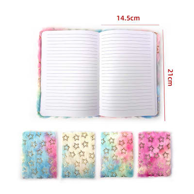 AGENDA PELUDA DISEÑO TIE DYE ESTRELLA 14.5X21CM 1