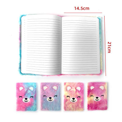 AGENDA PELUDA DISEÑO TIE DYE OSO 14.5X21CM 1