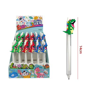 LAPIZ DISEÑOS DINOSAURIO  14CM1