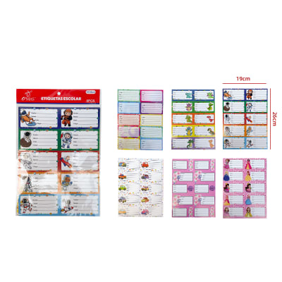 ETIQUETAS ESCOLAR ASTRONAUTA 6PCS 19*261