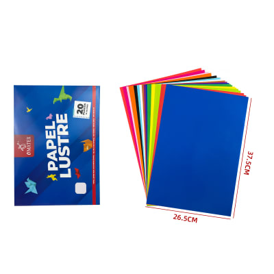 PAPEL LUSTRE 20 HOJAS 15 COLORES 26.5X37.5CM 1