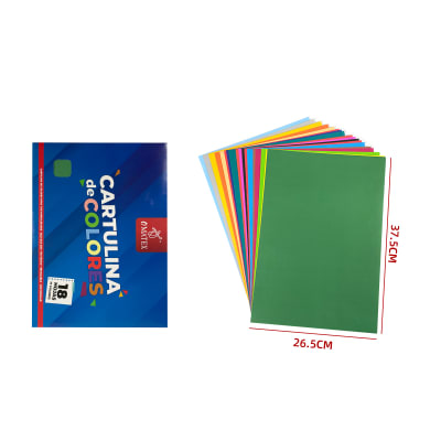 CARTULINA DE COLORES 18 HOJAS 17 COLORES 26.5X37.5CM1
