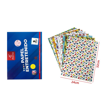 PAPEL ENTRETENIDO 18 DISEÑOS SURTIDOS 9 HOJAS 24X32CM1