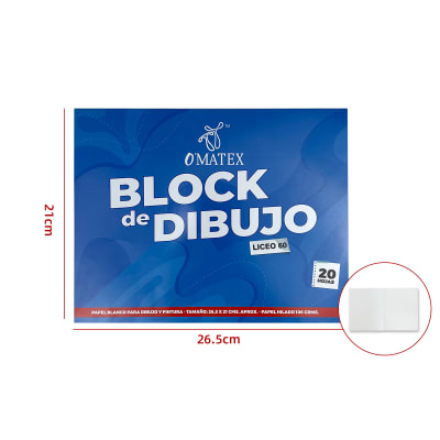 BLOCK DE DIBUJO LICEO 20 HOJAS 26.5X21CM 1