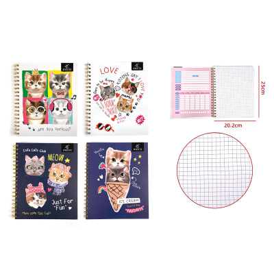 CUADERNO UNIVERSITARIO GATO CUTE 100HJS1