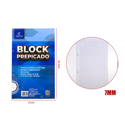 BLOCK PREPICADO OFICIO 80 HJS 21X34.5CM 7 MM1