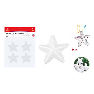 ESTRELLA DE PLUMAVIT 8CM 4PCS1
