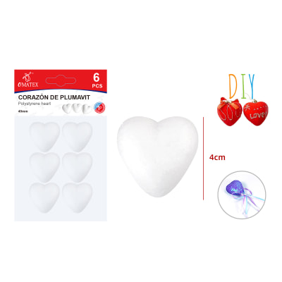 CORAZÓN DE PLUMAVIT 4 CM 6PCS1