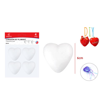 CORAZÓN DE PLUMAVIT 6 CM 4PCS1