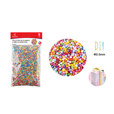 PELOTITAS DE PLUMAVIT 2-3MM COLORES 9GR1