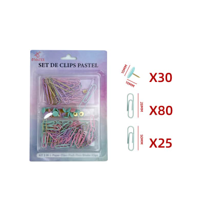 SET DE CLIPS COLORES PASTEL1
