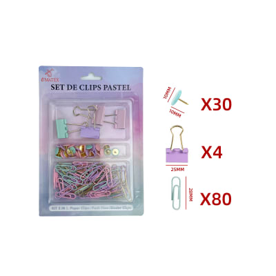 SET DE CLIPS COLORES SURTIDOS PASTEL1