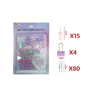 SET DE CLIPS PASTEL CON COLORES SURTIDOS1