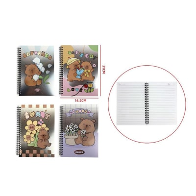 LIBRETA CAPIBARA METALIZADA 66 HJS 14.5X21 CM1