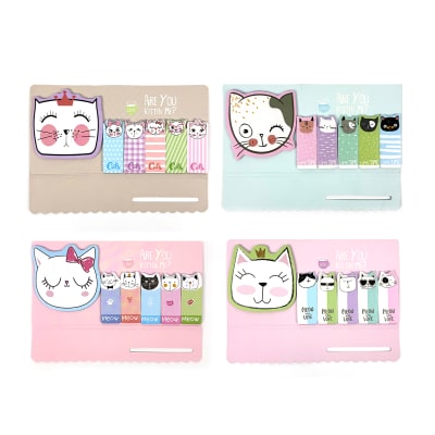 NOTAS & MARCADORES ADHESIVAS DISEÑO GATA PRINCESS 17HJS 18X9CM1