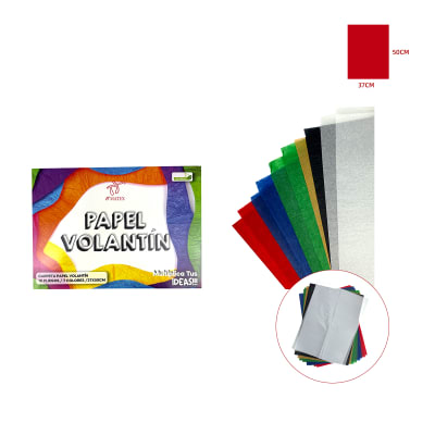 CARPETA PAPEL VOLATIN 10 PLIEGOS 7 COLORES 50*371