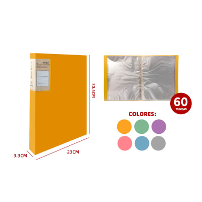 CARPETA SOBRE PLASTICA 60 FUNDAS 23X30.5CM1
