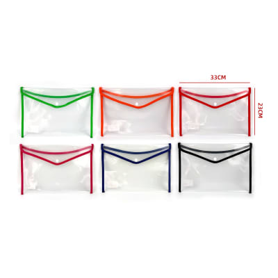 CARPETA SOBRE PLASTICA TRANSPARENTE CON VIVO COLOR 33X23CM1