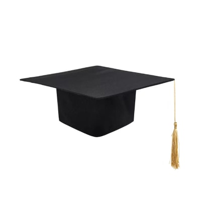 BIRRETE GRADUACION NEGRO 10,5 X 18CM1