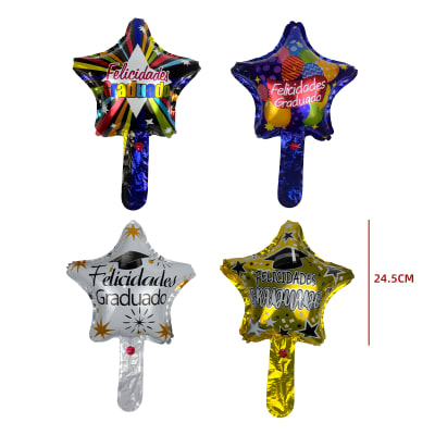 GLOBO ESTRELLA  METALICO  GRADUACION 24.5 CM1