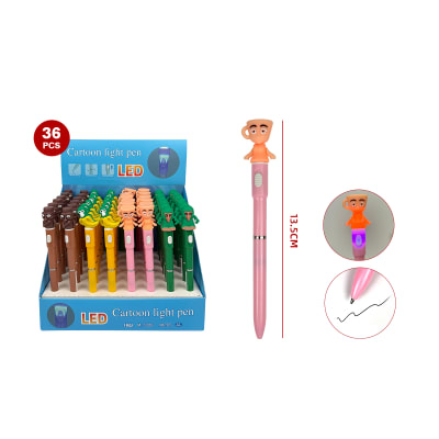 Bolígrafo luminoso escolar 13.5 cm | Caja Surtida1