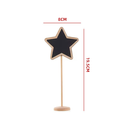PIZARRAS DECORATIVAS DE MESA DISEÑO ESTRELLA  CON BASE DE MADERA 8 × 19.5 cm1
