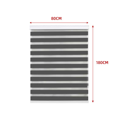 CORTINA ROLLER DUO BLACK-OUT GRIS OSCURO 80X180CM | 6 UNID1