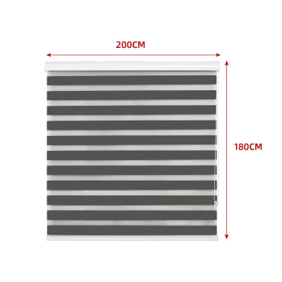 CORTINA ROLLER DUO BLACK-OUT GRIS OSCURO 200X180CM | 6 UNID1