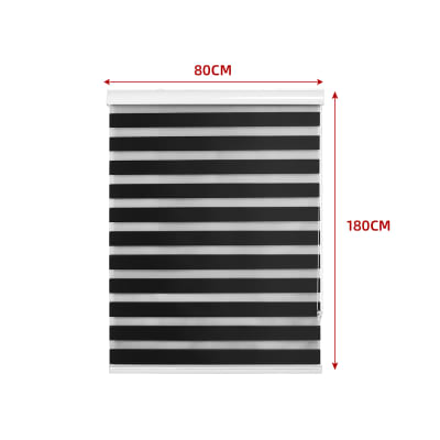 CORTINA ROLLER DUO BLACK-OUT NEGRO 80X180CM  | 6 UNID1