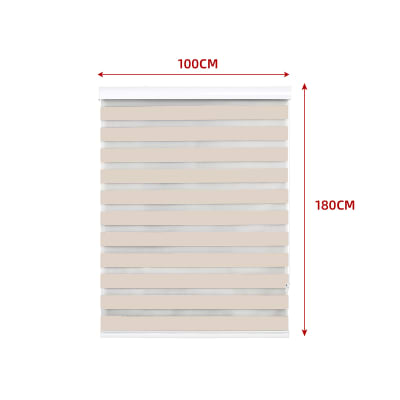 CORTINA ROLLER DUO BLACK-OUT BEIGE 100X180CM | 6 UNID1