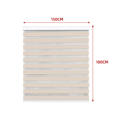 CORTINA ROLLER DUO BLACK-OUT BEIGE 150X180CM | 6 UNID1