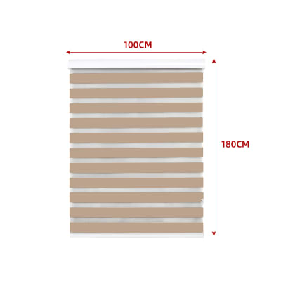 CORTINA ROLLER DUO BLACK-OUT BEIGE OSCURO 100X180CM | 6 UNID1