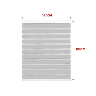 CORTINA ROLLER DUO BLACK-OUT COLOR GRIS CLARO 120X180CM | 6 UNID1