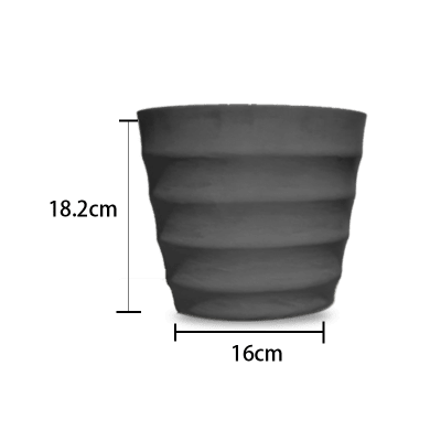 MACETERO PLASTICO CILINDRO LINEAL NEGRO 18.2X16CM | 12 UNID1