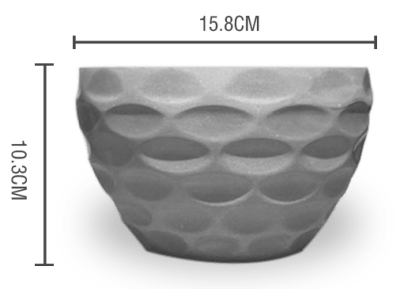 MACETERO PLASTICO TEXTURA PANAL  JASPEADO GRIS 15.8X10.3CM | 12 UNID1