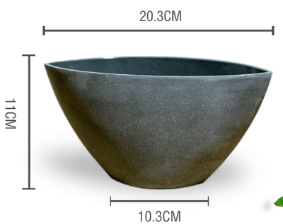 MACETERO PLASTICO LISO GRIS 20.3X11X10.3CM | 12 UNID1