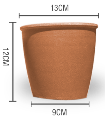 MACETERO PLASTICO CILINDRO JASPEADO NARANJA 13X9X12CM | 12 UNID1