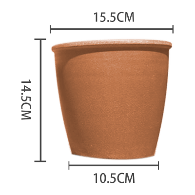 MACETERO PLASTICO JASPEADO NARANJA 15.5X10.5X14.5CM | 12 UNID1