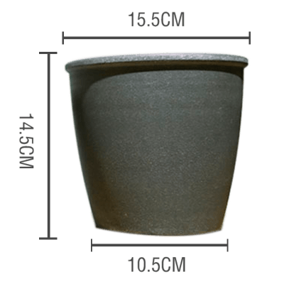 MACETERO PLASTICO JASPEADO NEGRO 15.5X10.5X14.5CM | 12 UNID1