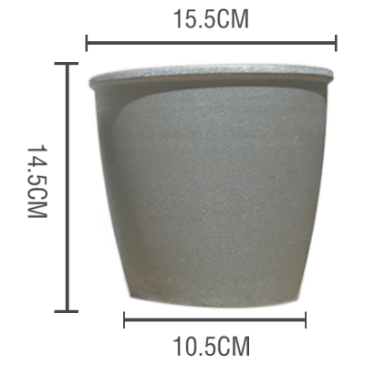 MACETERO PLASTICO JASPEADO GRIS OSCURO 15.5X10.5X14.5CM | 12 UNID1