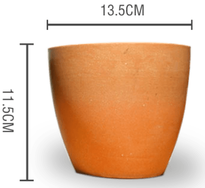 MACETERO PLASTICO CILINDRO LISO NARANJA 13.5X11.5CM | 12 UNID1